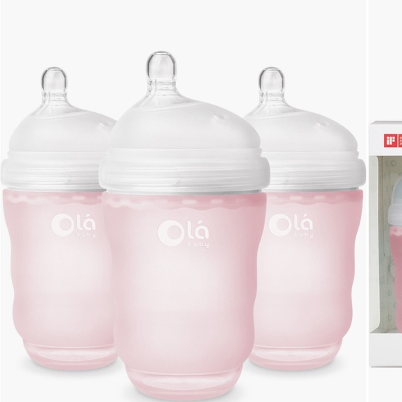 Olababy 3 Pack Bottle 8-Ounce silicone Baby Bottles pink new in original box - Picture 1 of 3